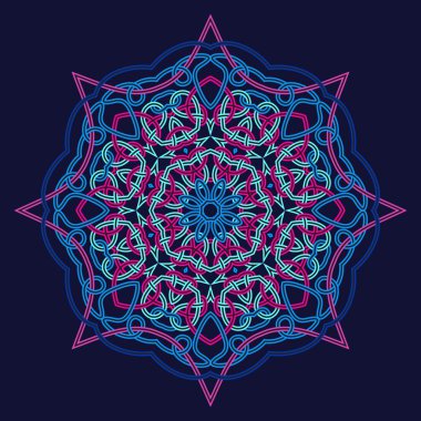 Kış celtic knot desen kartı, mandala, muska