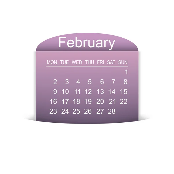 Calendario Febrero 2015. Ilustración vectorial — Vector de stock