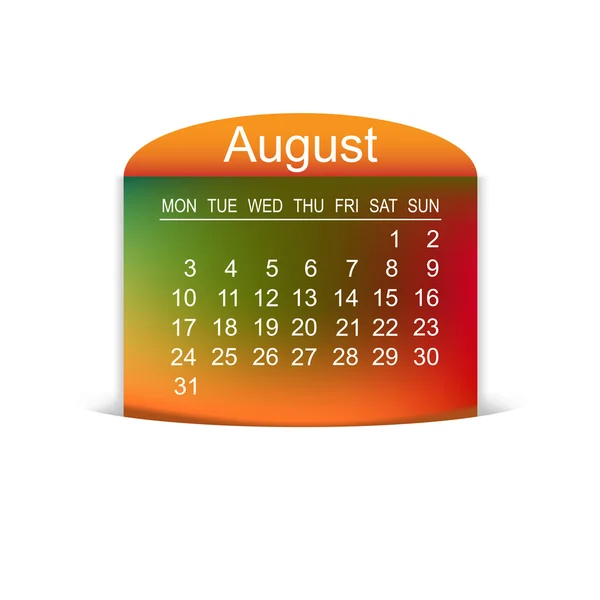 Kalender augustus 2015. Vector. — Stockvector