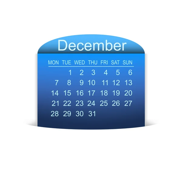 Calendario Dicembre 2015. Vettore . — Vettoriale Stock