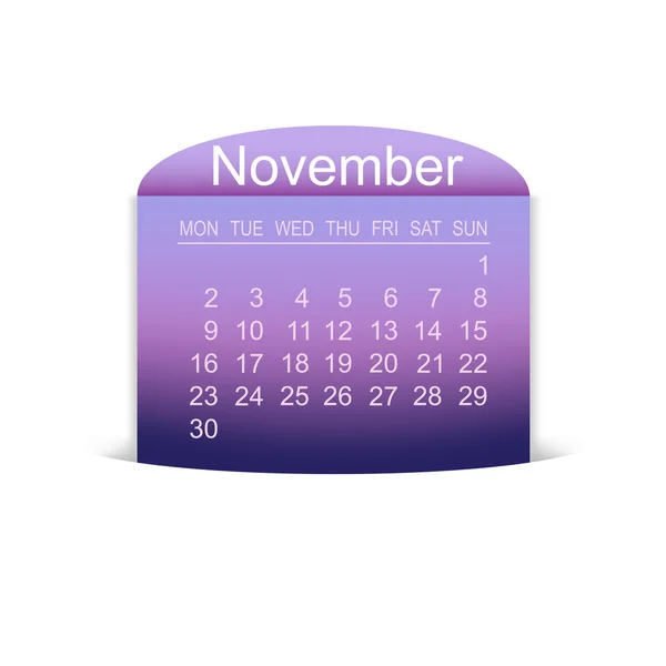 Календар листопад 2015 року. Векторні . — стоковий вектор
