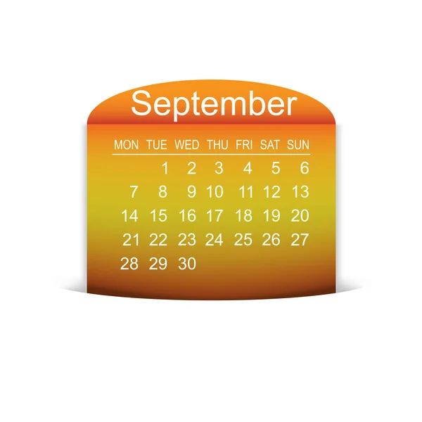 Kalender September 2015. vektor. — Stockvektor