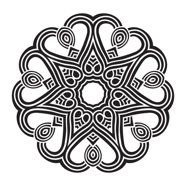 Tarjeta de patrón de nudo celta, mandala, amuleto — Vector de stock