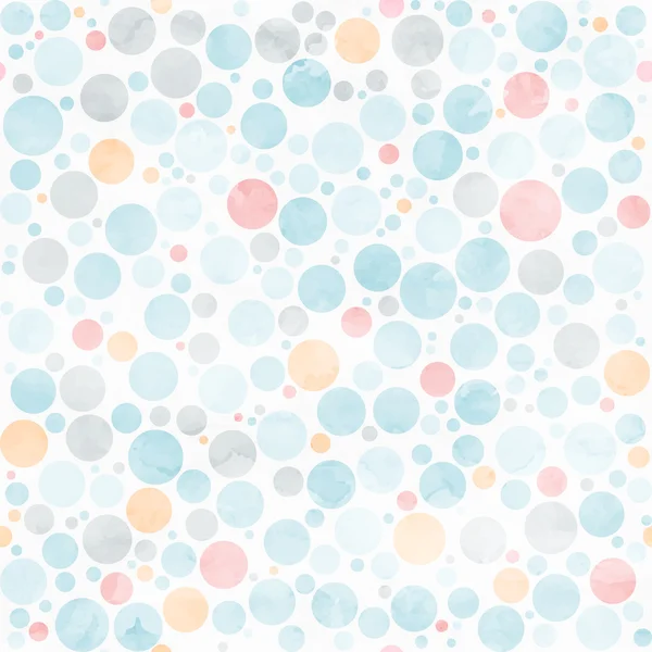 Circle watercolor pastel seamless pattern. Vector background — Stock Vector