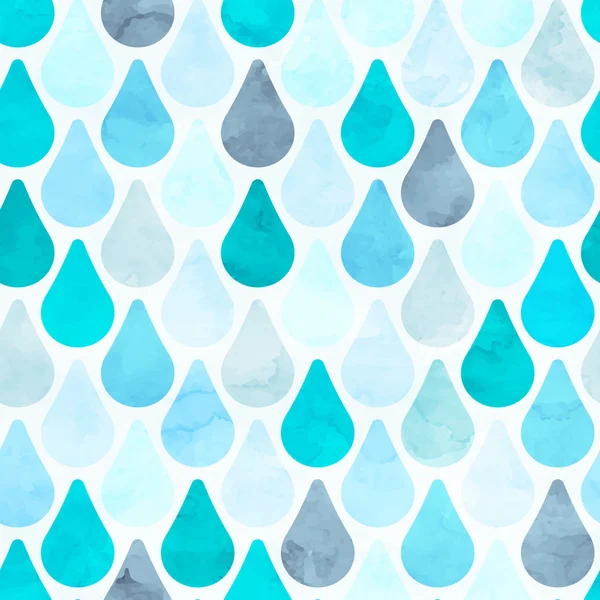 Patrón de lluvia de acuarela sin costuras. Ilustración vectorial — Vector de stock