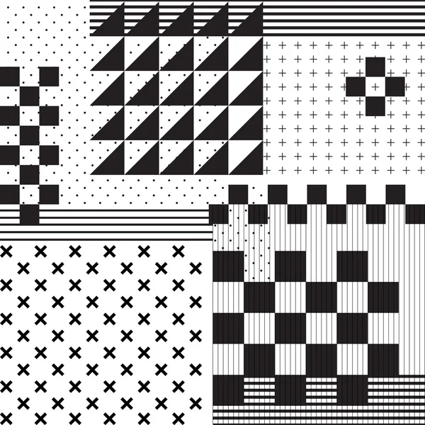 ミックス幾何学的シームレス パターン。ベクトルの背景 — ストックベクタ