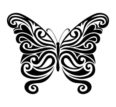 Dekoratif kelebek siluet.