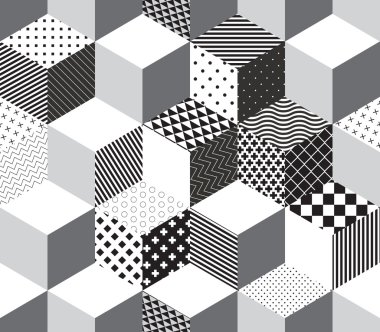 3D küpleri desen vektör