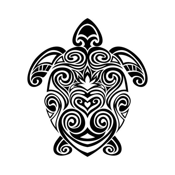 Schildpad uit maori tattoo stijl. Vectorillustraties — Stockvector