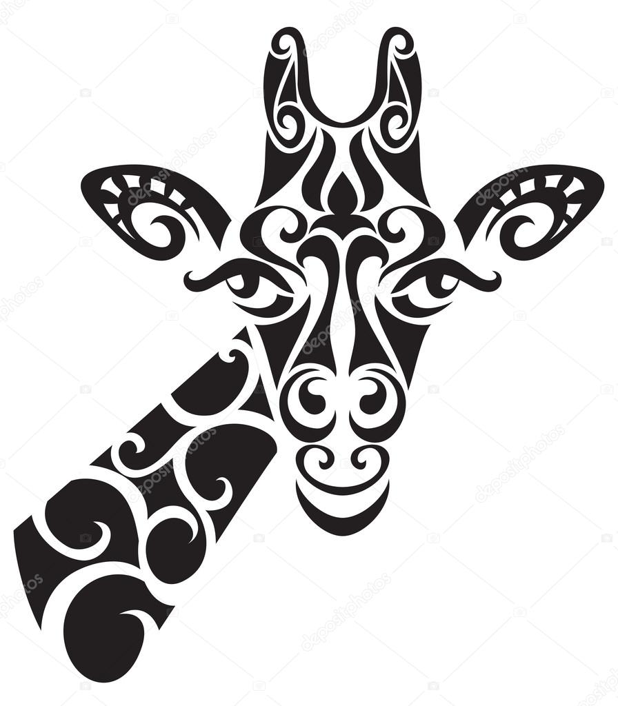 Download Decorative ornamental giraffe silhouette. — Stock Vector ...