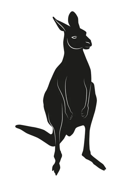 Decoratieve versiering kangoeroe silhouet. — Stockvector