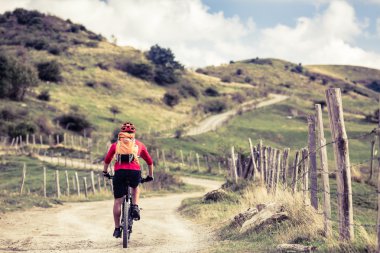 Bisiklet sürme Mountainbiker ilham verici manzara
