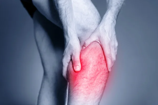 Calf leg pain, muscle injury — Stock Image Calf leg pain, muscle injury Royalty Free Stock Photos
