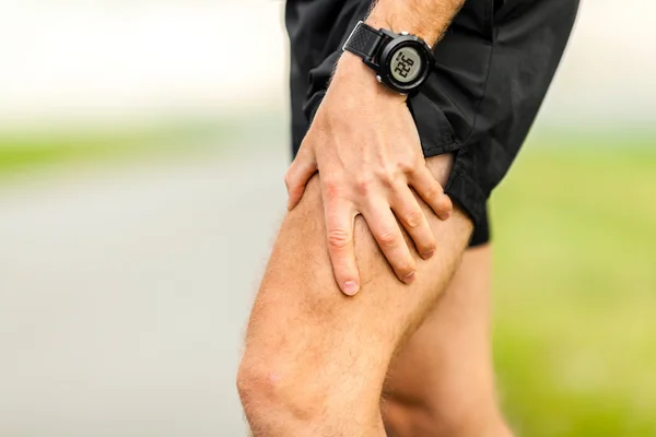 Lesioni fisiche, dolore muscolare da corridore — Foto Stock