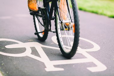 People cycling bike commuting clipart
