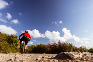 Mountain biker riding MTB