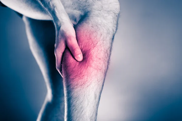 Physical injury, calf leg pain — Stock Image Physical injury, calf leg pain Stock Photo