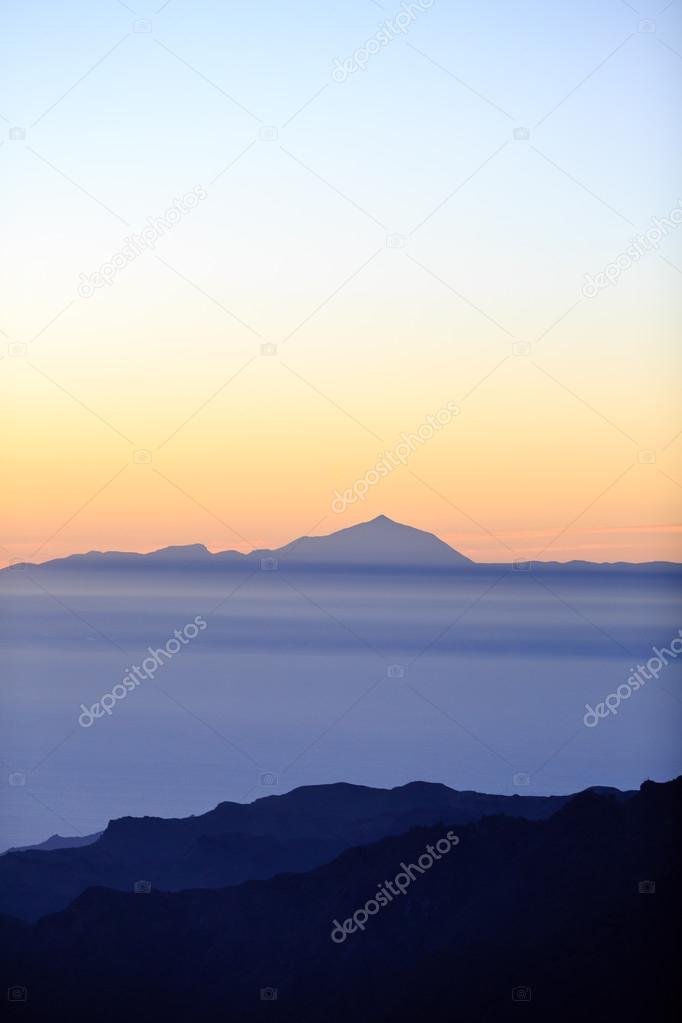 Mountains inspirational sunset landscape, Pico del Teide