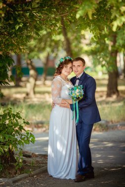 Gelin ve damat düğün gününde