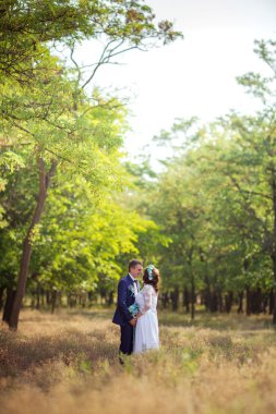 Gelin ve damat düğün gününde