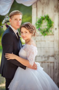 Gelin ve damat düğün gününde