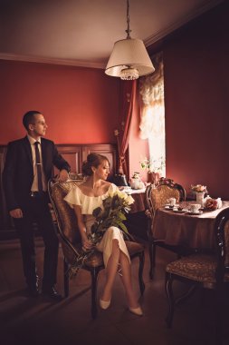 Gelin ve damat düğün gününde