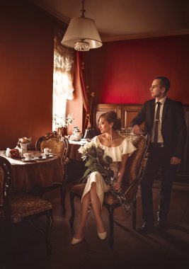 Gelin ve damat düğün gününde