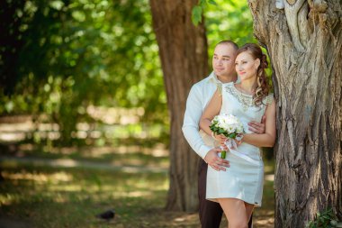 Gelin ve damat düğün gününde