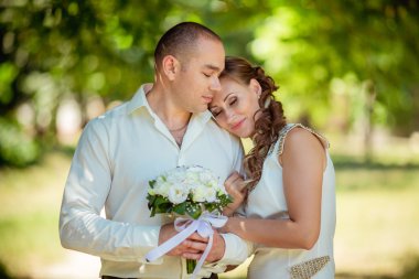 Gelin ve damat düğün gününde