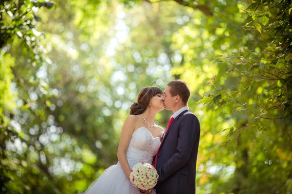Жених и невеста в день их свадьбы — стоковое фото