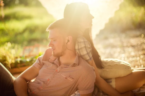 Young couple on nature — Stock Photo, Image