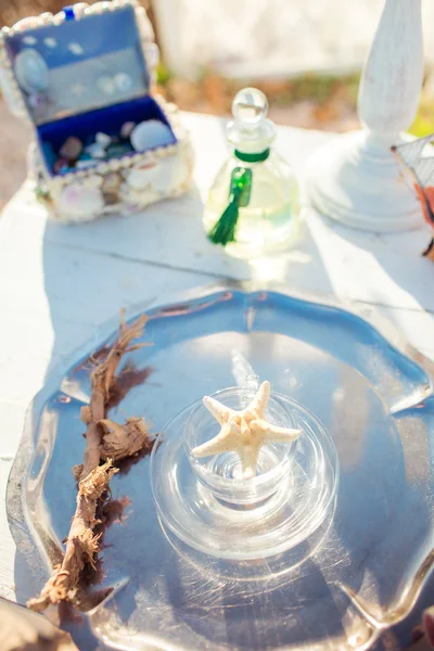 Decorazioni di mare per matrimonio — Foto Stock