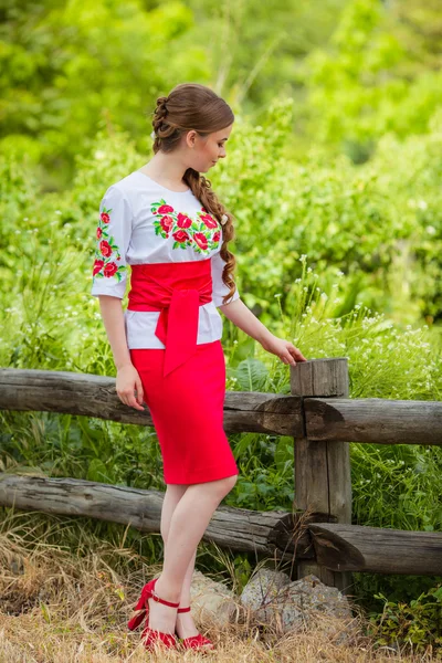 Ukrainian girl in national clothes — Stock Photo, Image