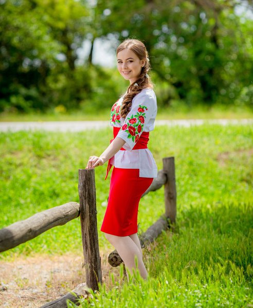 Ukrainian girl in national clothes