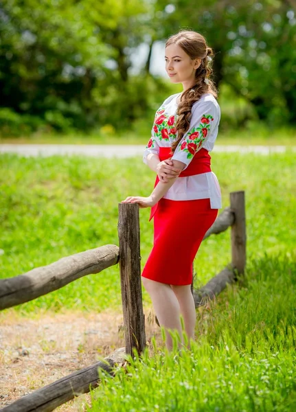 Ragazza ucraina in vestiti nazionali — Foto Stock