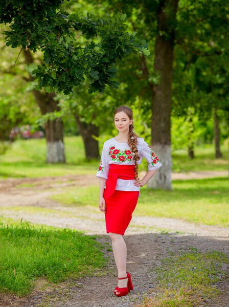 Ukrainian girl in national clothes