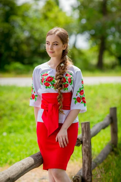 Chica ucraniana en ropa nacional —  Fotos de Stock