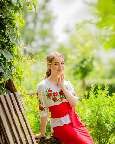 Ukrainian girl in national clothes