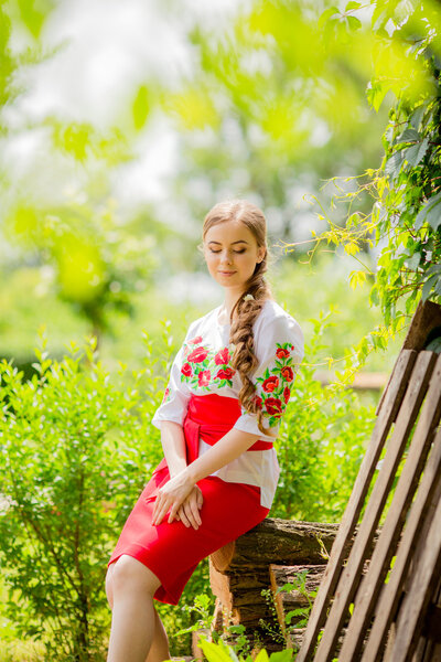 Ukrainian girl in national clothes