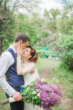 Gelin ve damat düğün gününde