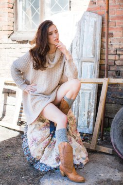 sıcak kazaklı güzel kadın