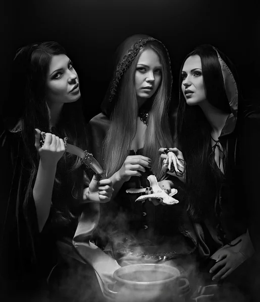 Joven y sexy brujas conjurando —  Fotos de Stock
