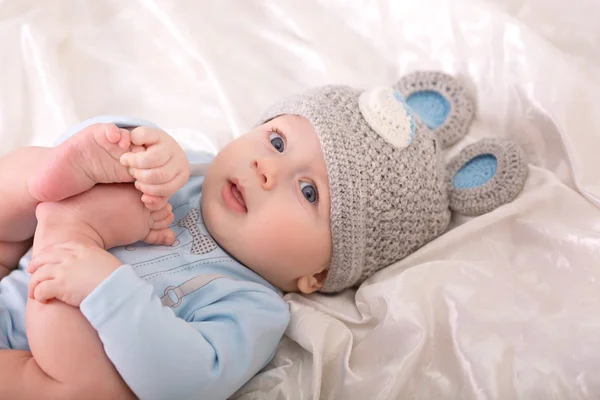 Boy is in the suit of bear — Stock Photo, Image