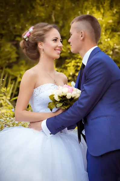 Schöne Braut und Bräutigam — Stockfoto