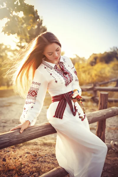 Chica ucraniana en ropa nacional — Foto de Stock