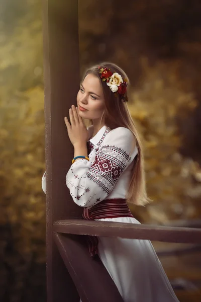 Ukrainian girl in national clothes — Stock Photo, Image