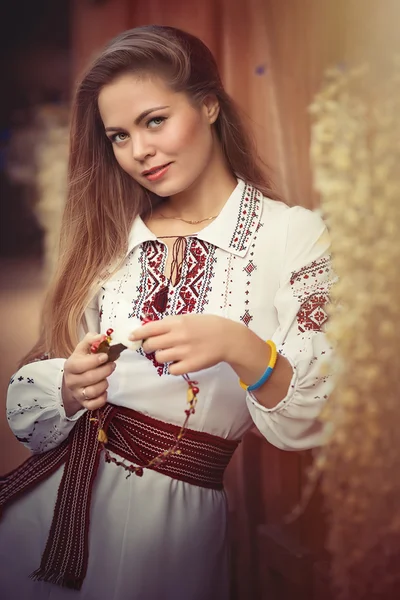 Ukrainska flicka i nationella kläder — Stockfoto