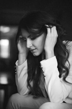 makyaj ile güzel bir genç kadın