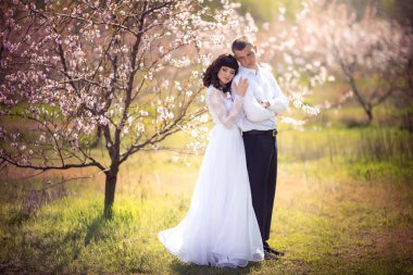 Gelin ve damat düğün gününde
