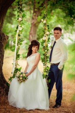 Gelin ve damat düğün gününde